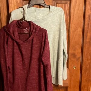 American Eagle Outfitters Maroon and Mint Hoodies